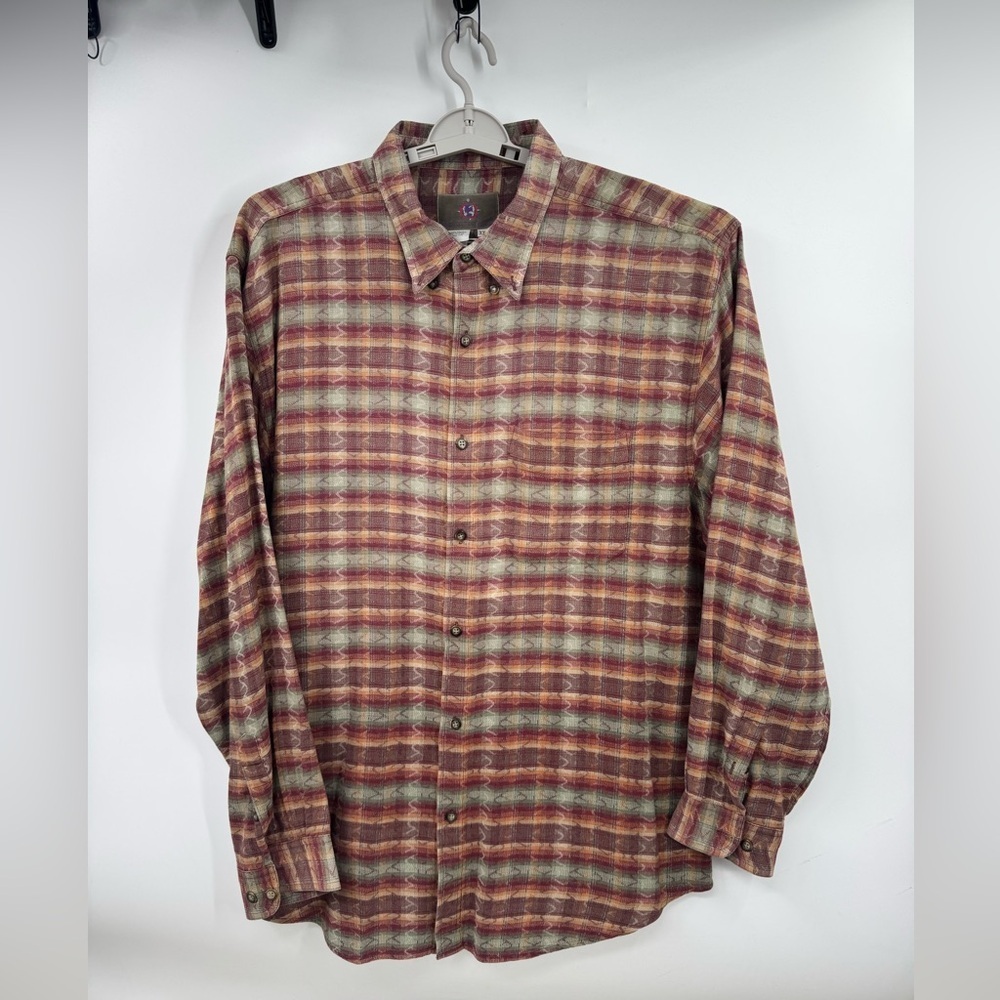 The Territory Ahead Shirt Mens 2XL Multi Color Plaid Textured Button Front